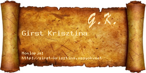 Girst Krisztina névjegykártya